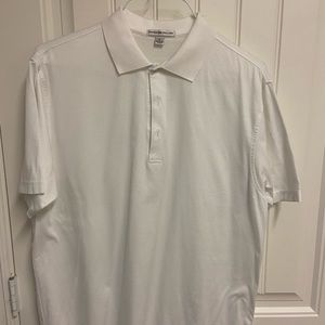 TWO (2) Peter Millar mens golf polo shirts | Medium (white, blue)